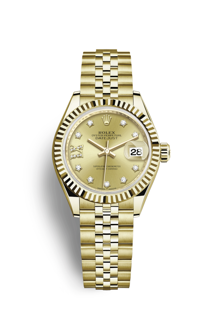 Datejust 28mm Gold Case Gold Dial Fluted Dial 279178-a