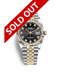 Datejust 36mm Two-Tones Black Dial Fluted Bezel 126233