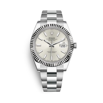 Datejust 41mm Silver Case Silver Dial Fluted Bezel 116334