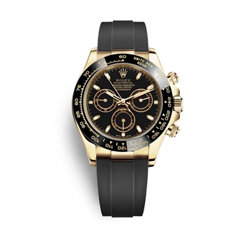 Daytona Yellow Gold Case Black Dial Rubber Strap116518