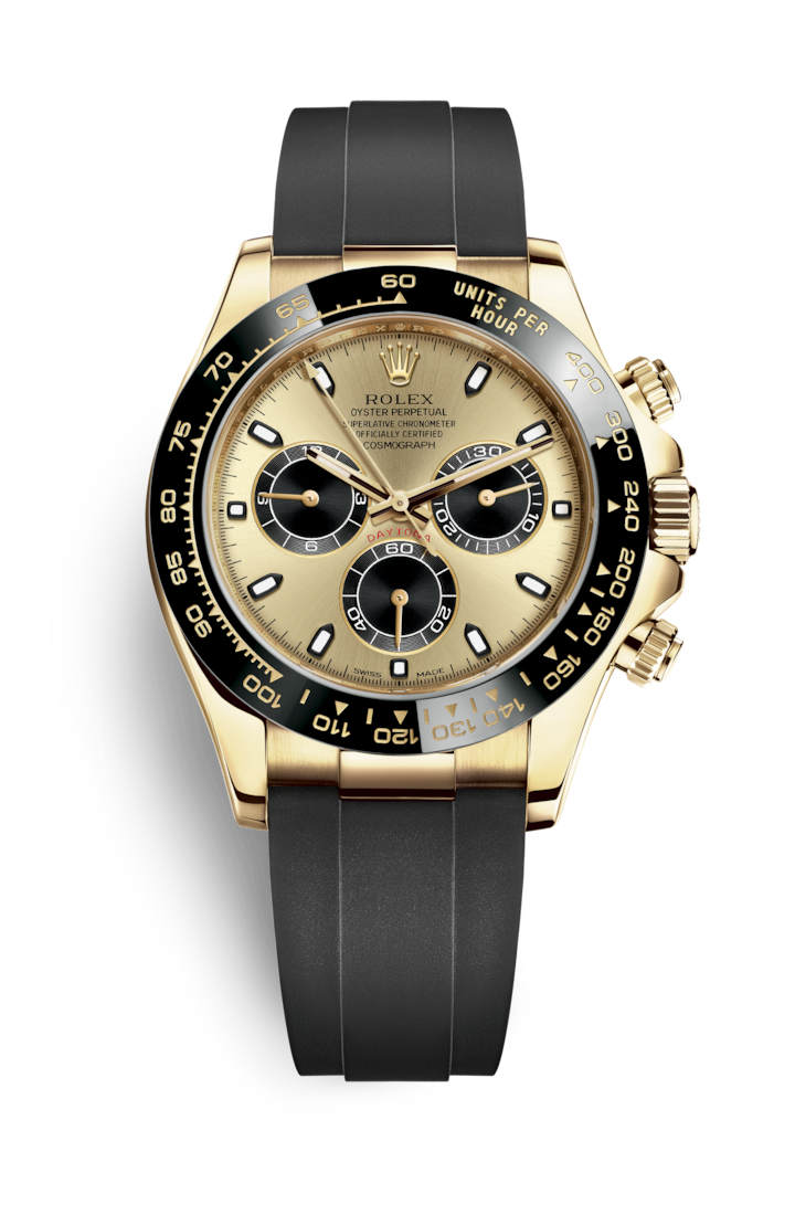 Daytona Yellow Gold Case Gold Dial Rubber Strap116518-a