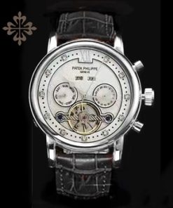 PATEK PHILIPPE GRAND COMPLICATIONS TOURBILLON WATCH LEATHER STRAP
