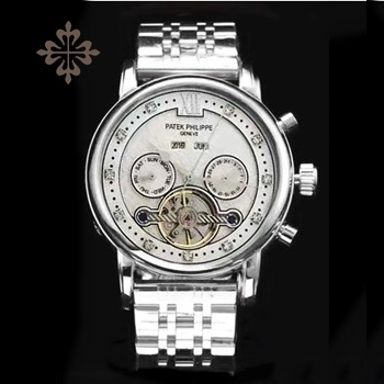 PATEK PHILIPPE GRAND COMPLICATIONS TOURBILLON WATCH-silver-wsn1