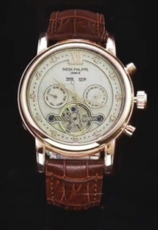 PATEK PHILIPPE GRAND COMPLICATIONS TOURBILLON WATCH white dial-brown1