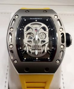 RICHARD MILLE RM 52 Manual Winding Tourbillon Skeleton Dial Yellow Rubber Strap