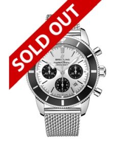 BREITLING SUPEROCEAN HERITAGE B01 CHRONOGRAPH 44 MESH BRACELET WHITE DIAL