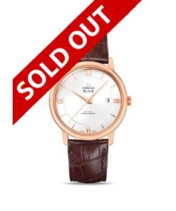 PRESTIGE CO‑AXIAL 39.5 MM BROWN LEATHER STRAP