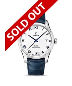 HOUR VISION OMEGA CO‑AXIAL MASTER 41 MM BLUE LEATHER STRAP
