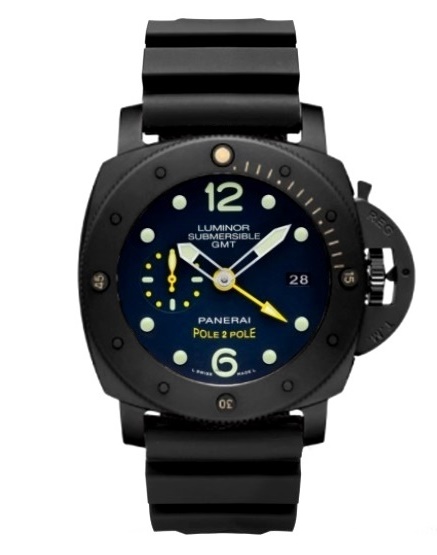 Panerai - PAM00719 Luminor Submersible 1950 3 Days GMT Automatic Titanio Pole 2 Pole Black