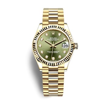 DATEJUST 36 Oyster yellow gold green and diamonds dial 126233-1