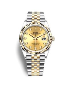 Datejust 36mm Two-Tones Gold Dial Fluted Bezel 126233