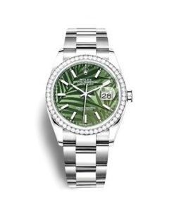Datejust 36mm Oystersteel Bracelet Diamonds Bezel PALM-MOTIF DIAL 126284RBR