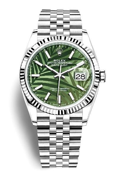 Datejust 36mm Oystersteel Fluted Bezel PALM-MOTIF DIAL 126234