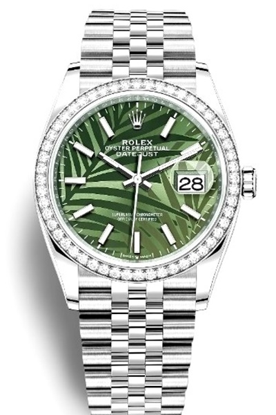 Datejust 41mm Oystersteel Diamonds Bezel PALM-MOTIF DIAL 126284RBR