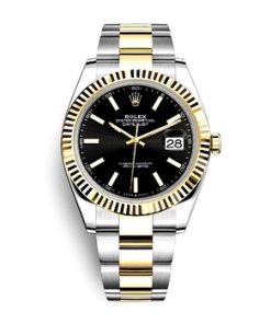 Datejust 41mm Two-Tones Black Dial Fluted Bezel 126333
