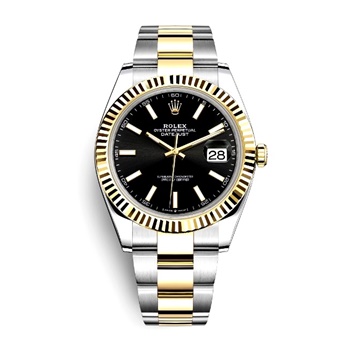 Datejust 41mm Two-Tones Black Dial Fluted Bezel 126333-1