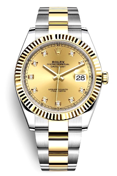 Datejust 41mm Two-Tones Gold Dial Fluted Bezel 126333