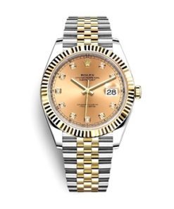 Datejust 41mm Two-Tones Rose Gold Dial Fluted Bezel 126333