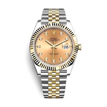 Datejust 41mm Two-Tones Rose Gold Dial Fluted Bezel 126333-1