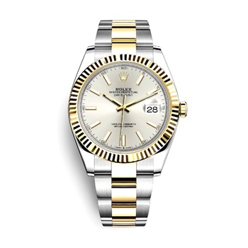 Datejust 41mm Two-Tones Silver Dial Fluted Bezel 126333-1