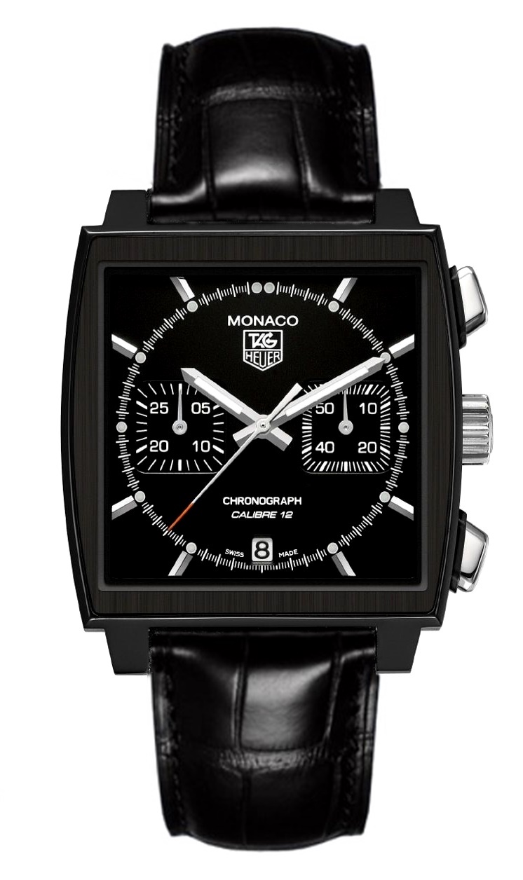 Monaco Black Dial Men's Watch CAW2110.FC6177