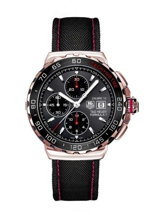 TAG HEUER FORMULA 1 ROSE GOLD TEXTILE STRAP CAU2010.BA0874