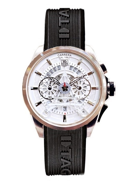 Tag Heuer Eiffel tower 1799 Rose Gold White Dial Rubber Strap