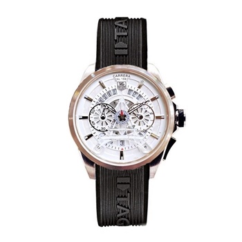 Tag Heuer Eiffel tower 1799 Rose Gold White Dial Rubber Strap350